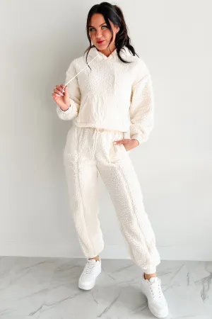 Cuddling Up Two Piece Fleece Lounge Set (Cream) HypoallergenicFibers