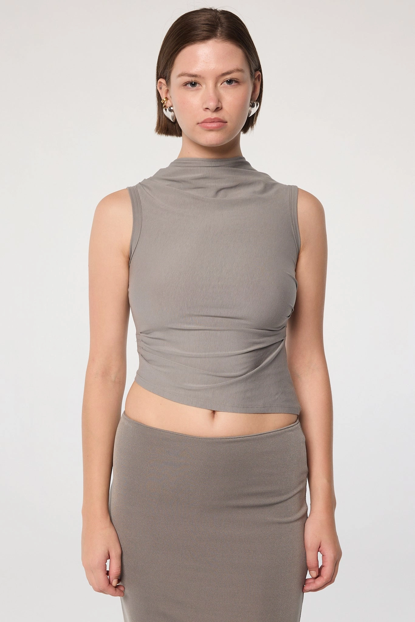 Stretch waistband Metallic Fiber Blend SELMA TANK TOP