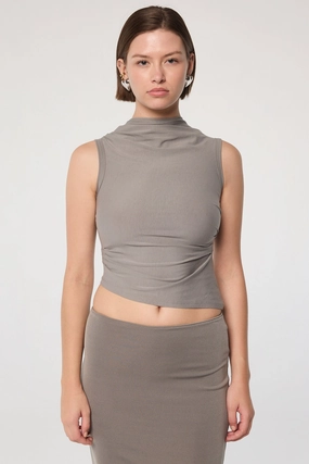 Stretch waistband Metallic Fiber Blend SELMA TANK TOP