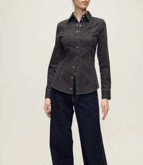 Fitted Design Comfy Fit Eddie Shirt Washed Onyx
