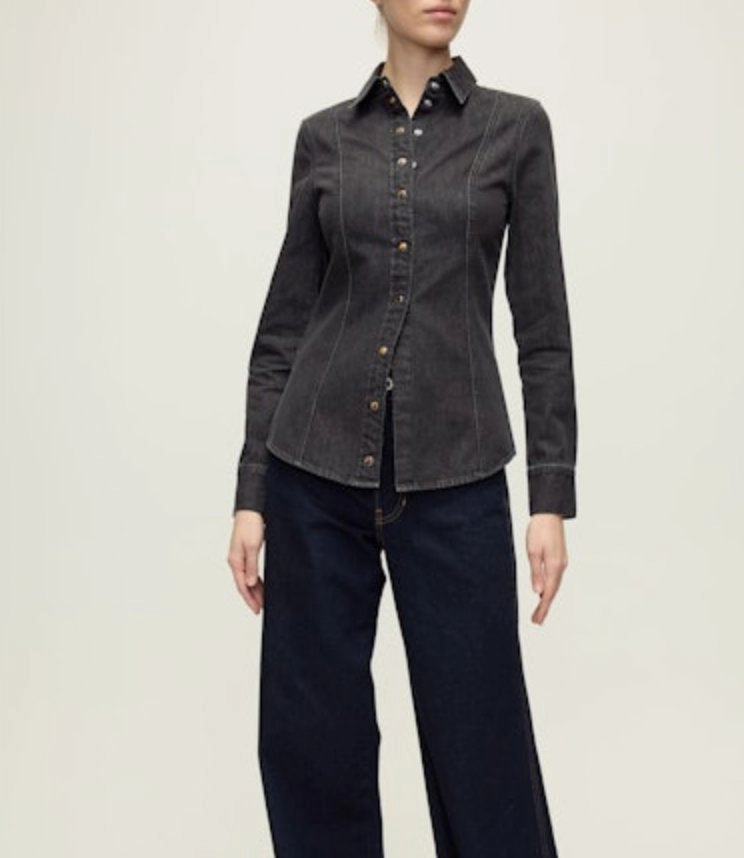 Fitted Design Comfy Fit Eddie Shirt Washed Onyx