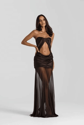 Julietta Dress Espresso elegant design