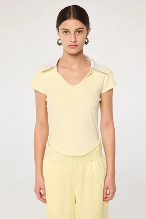 Stretch Material Double Layered Hem Reinforcement EITAN TOP