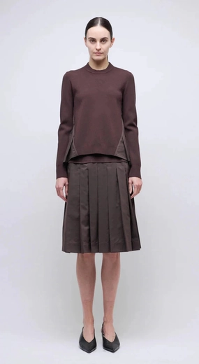 Elanore Pleated Top Chocolate Ultra Soft Texture