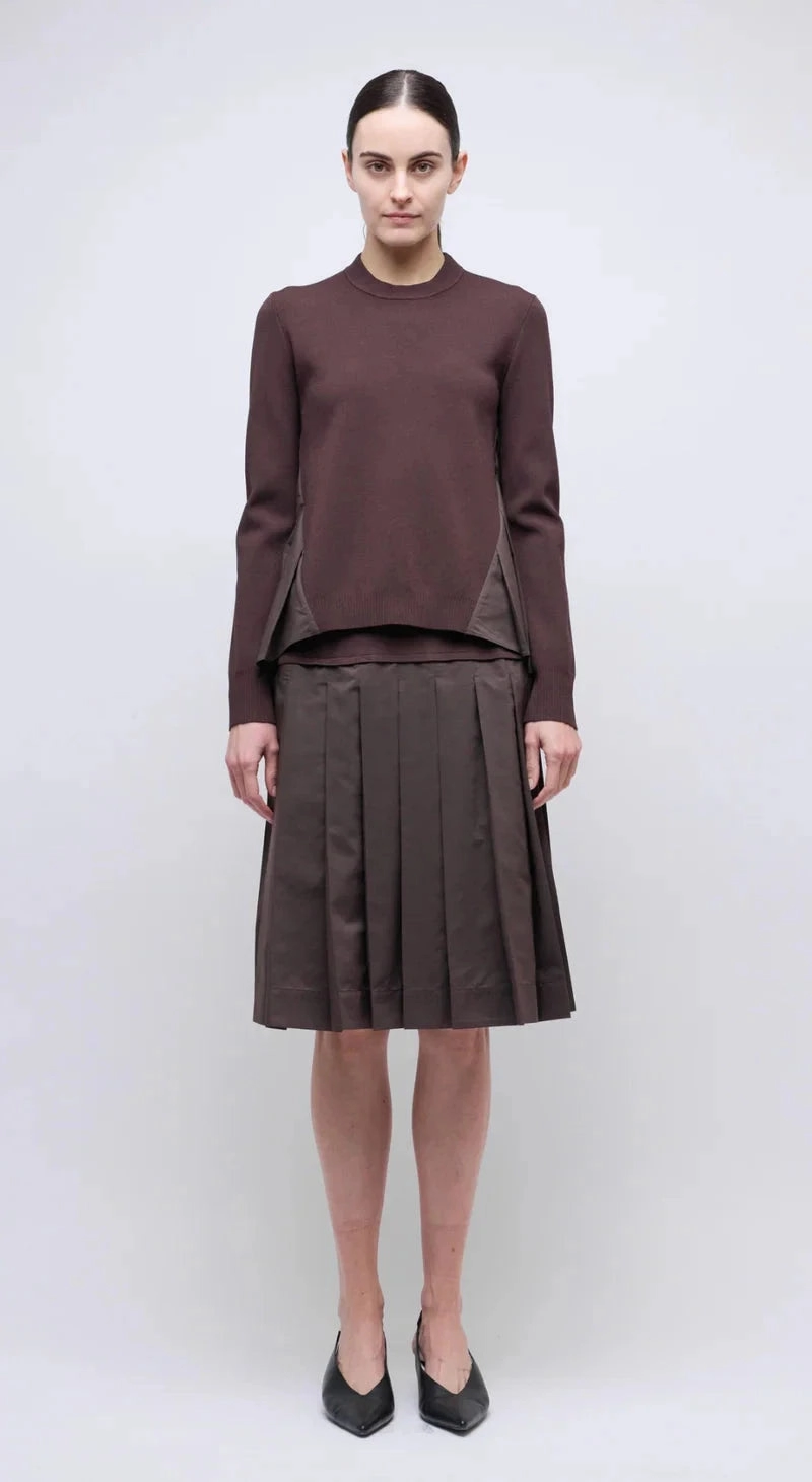 Elanore Pleated Top Chocolate Ultra Soft Texture