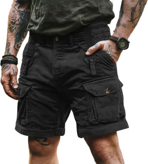 Elastic Waist Cargo Shorts for Men Elastic Waist Relaxed Fit and Comfy 2025 Summer Hiking Short Cargo Pants
