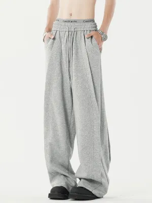 Elastic Wide-Leg Sweatpants