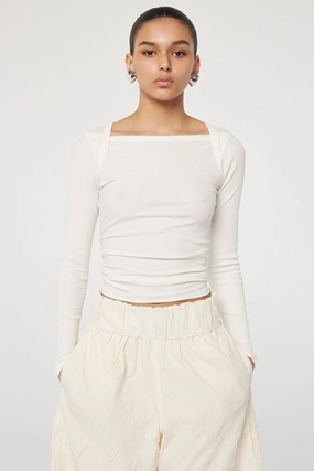 WideNeckline BECKS LONG SLEEVE TOP