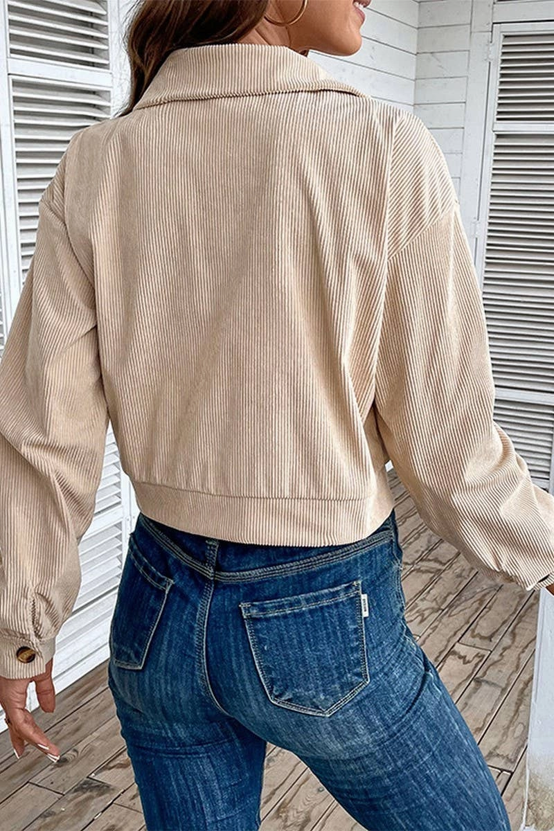Stretchy Top AllDay Comfort Tech COLOR BLOCKING LONG SLEEVED LAPEL JACKET_CWOJA0767