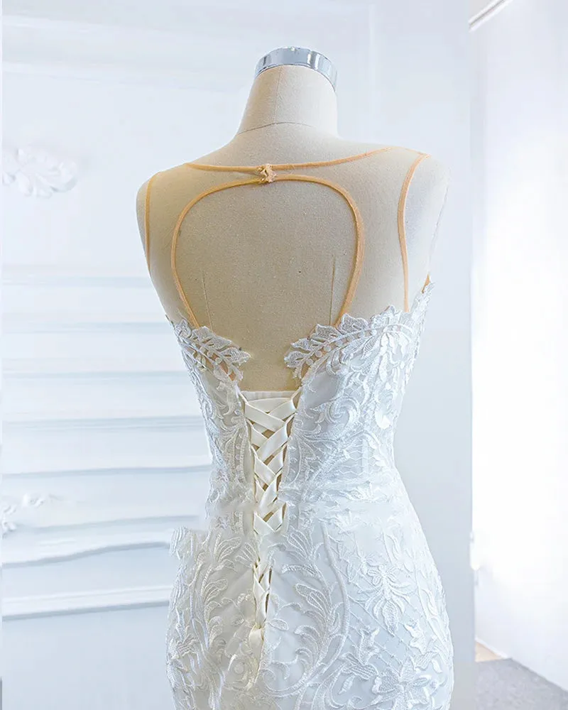Elegant Mermaid Wedding Dress with Shawl Off the Shoulder Luxury Bridal Dress