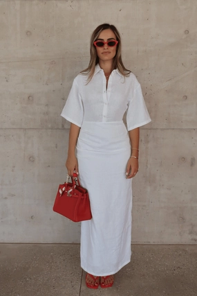 Lefka Midi Dress White Timeless Line
