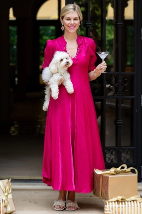 Summer Ease Refined Stitch Daphne Dress / Raspberry