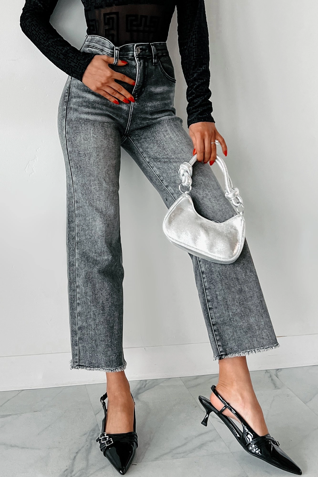 Casual Active Ultimate Comfort Dirk High Rise Tummy Control Special A Wide Leg Jeans (Black)
