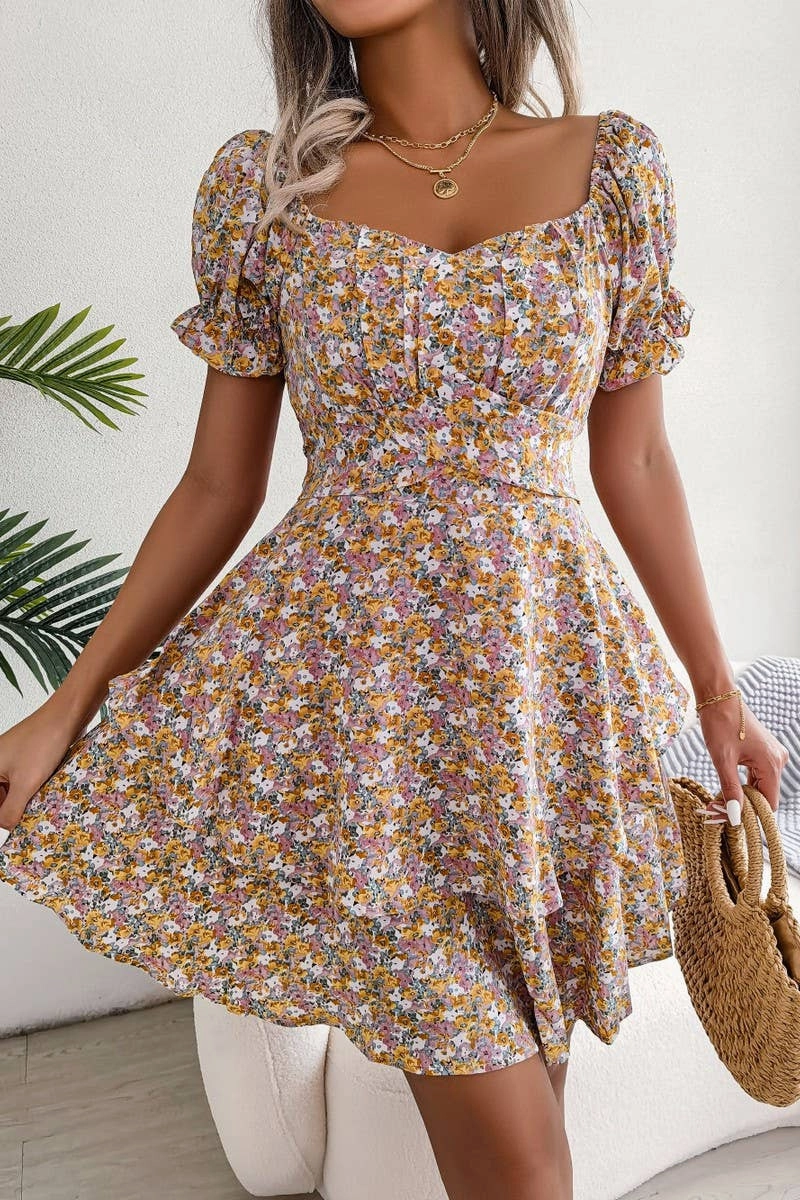 BROKEN FLOWER BIG PLACE DRESS_CWDSD2535 Easy Wrap