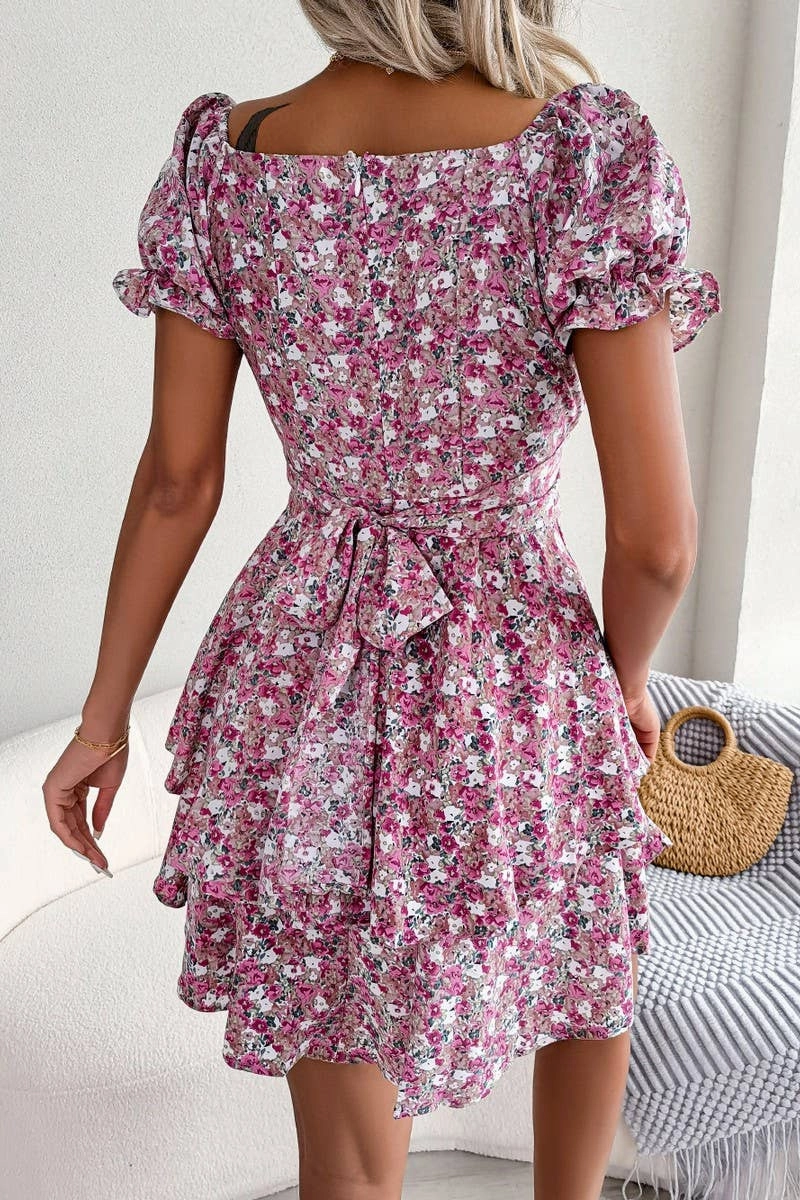 BROKEN FLOWER BIG PLACE DRESS_CWDSD2535 Versatile Design Summer Wardrobe