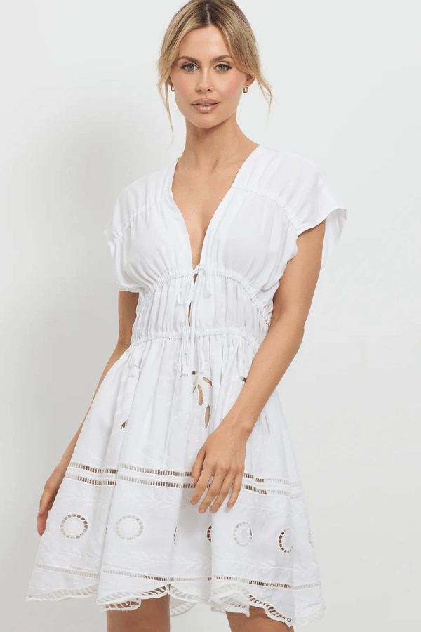 Elegant Wearable Lounge Moment Sunrise Spirit Dress White