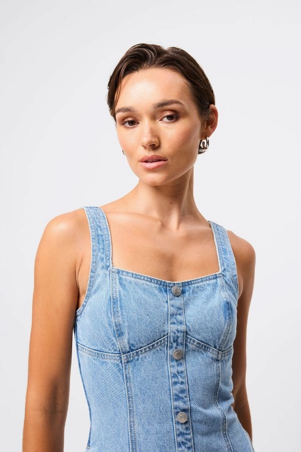 In A Daze Midi Dress Vintage Blue summer breeze
