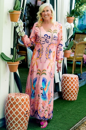High Hemline Layered Comfort Maxine Dress / Pink Parrot