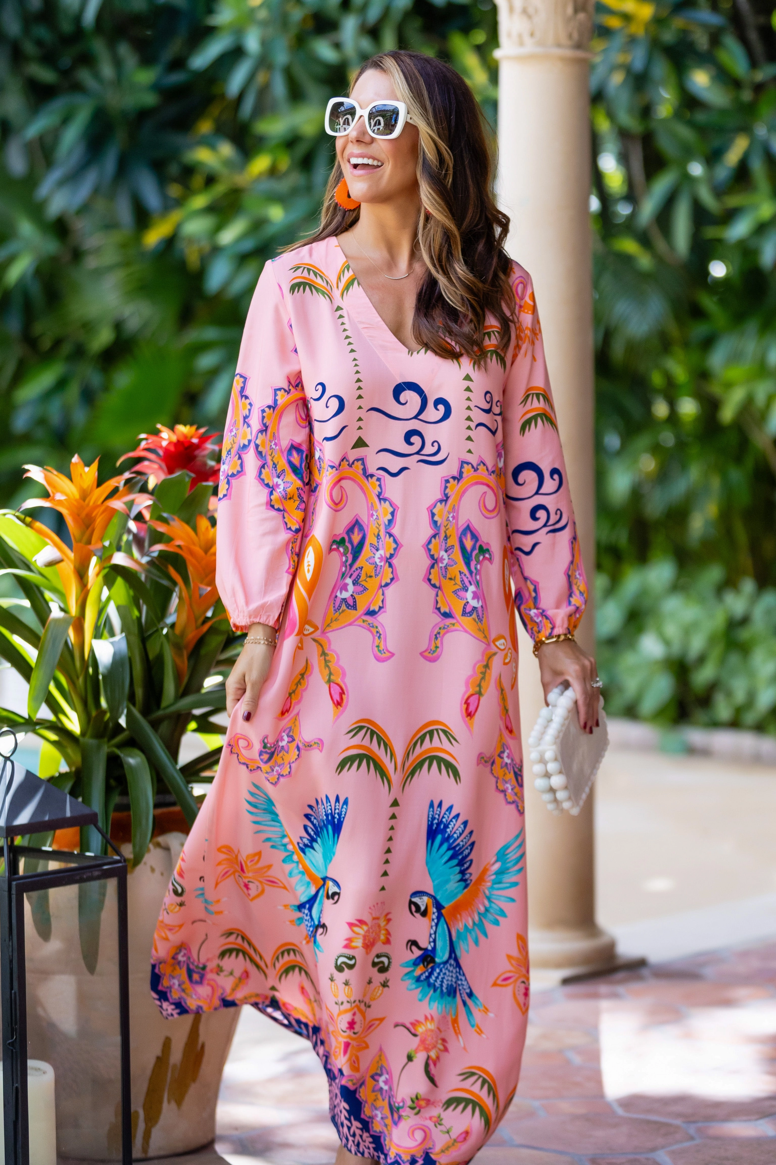 Maxine Dress / Pink Parrot Holiday Wear Relaxed Movement