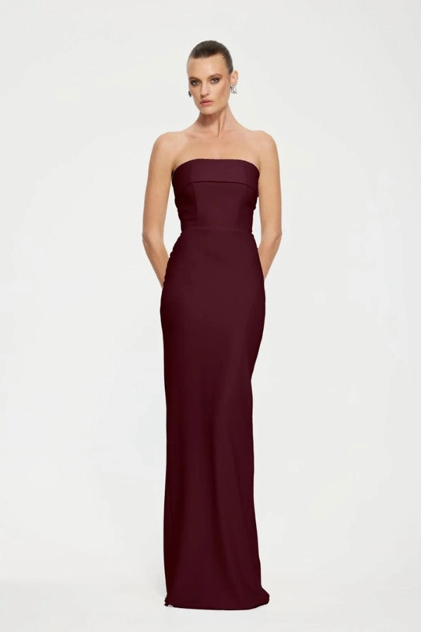 Monroe Gown Wine Bow Soft
