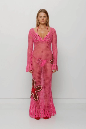 Elke Crochet Maxi Dress Candy Casual Chic