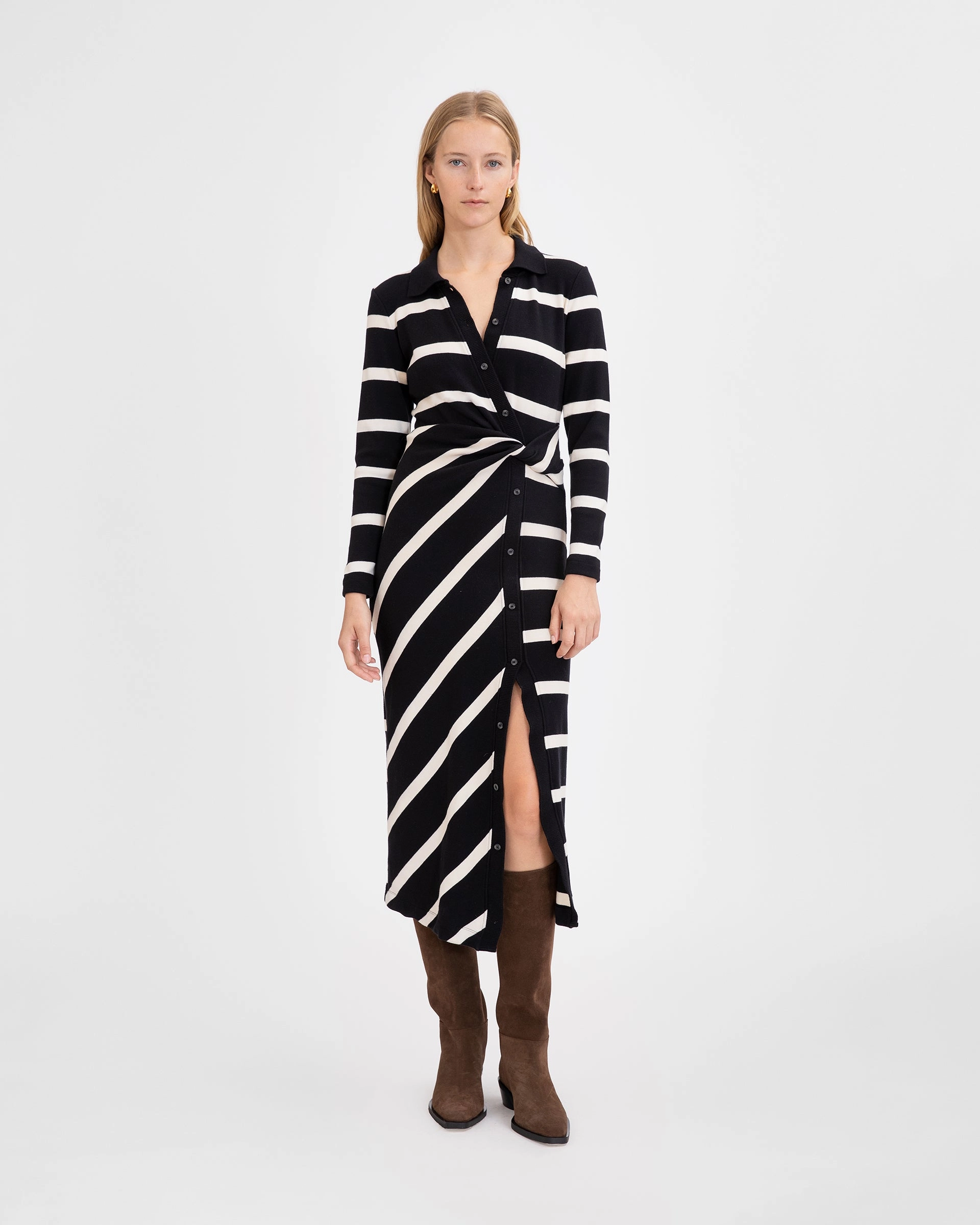 Ellicot Dress Fluid movement ContrastStitching