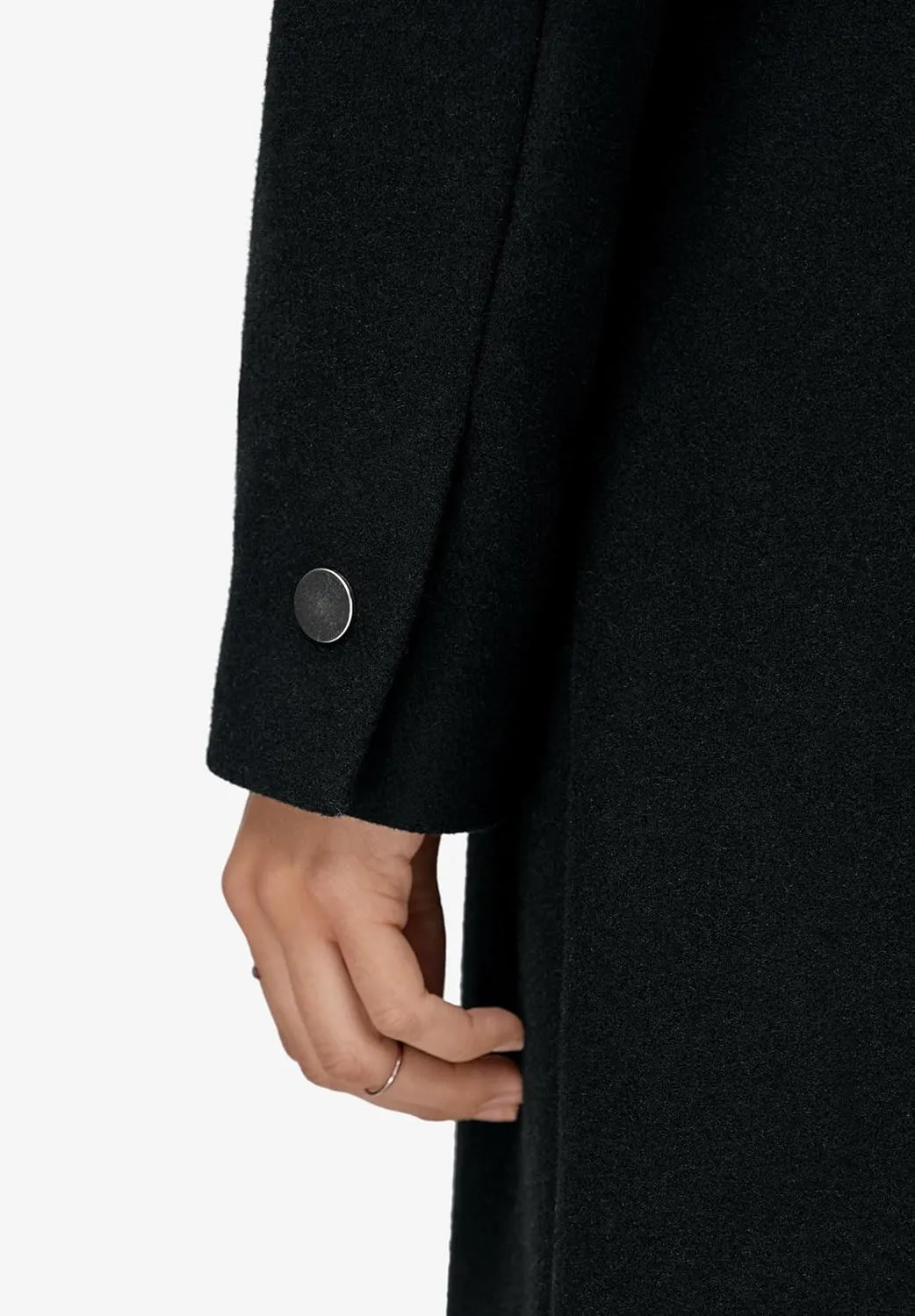 ellos Plus Size Wrap-Collar Wool-Blend Coat