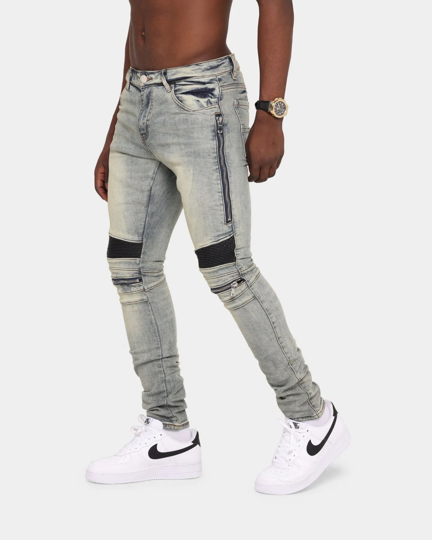 Embellish Sunny Biker Denim Jean Light Sand