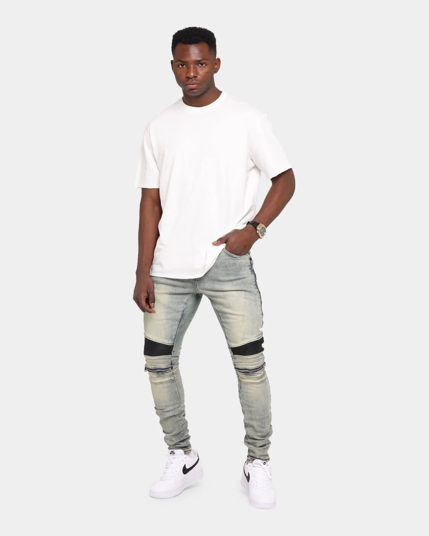 Embellish Sunny Biker Denim Jean Light Sand
