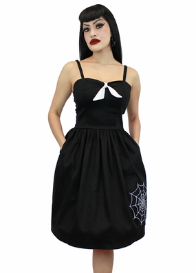 Smile Soft Chic Layering Embroidered Spiderweb Dress w/adjustable straps XS-3XL #E-SWDS