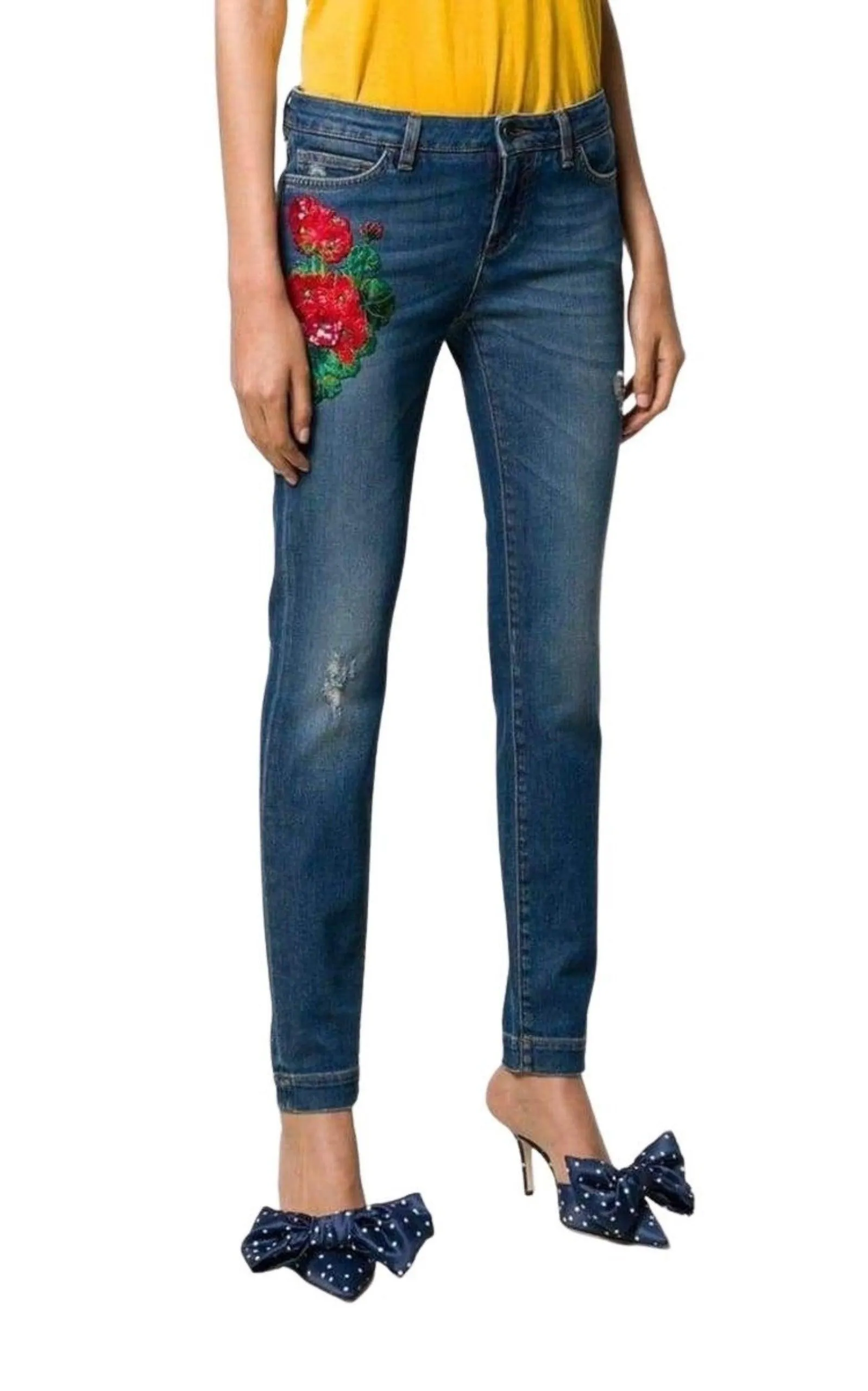 Embroidery Skinny-fit Jeans