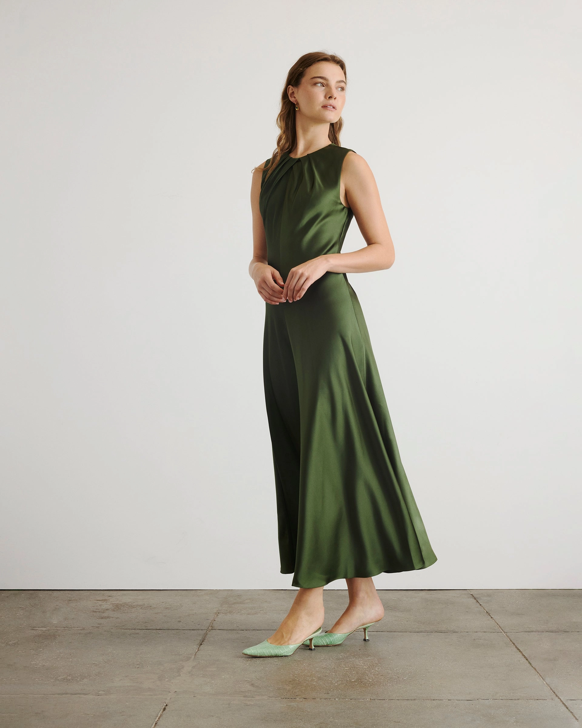 Influencer-Style Sheer-Overlay Emily Dress