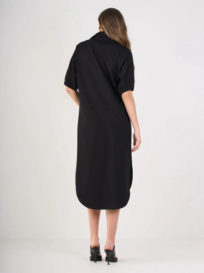 Sleek Movement Comfortable shift dress Emily Mccarthy Poppy Caftan in Black Ponte
