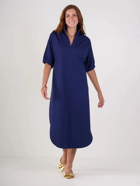 Emily Mccarthy Poppy Caftan in Navy Ponte Lounge Feel Luxe Mood