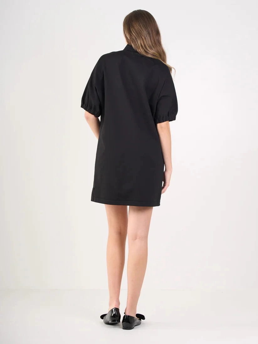 Wrap Glow soft elegance Emily Mccarthy Poppy Dress in Black Cotton Poplin