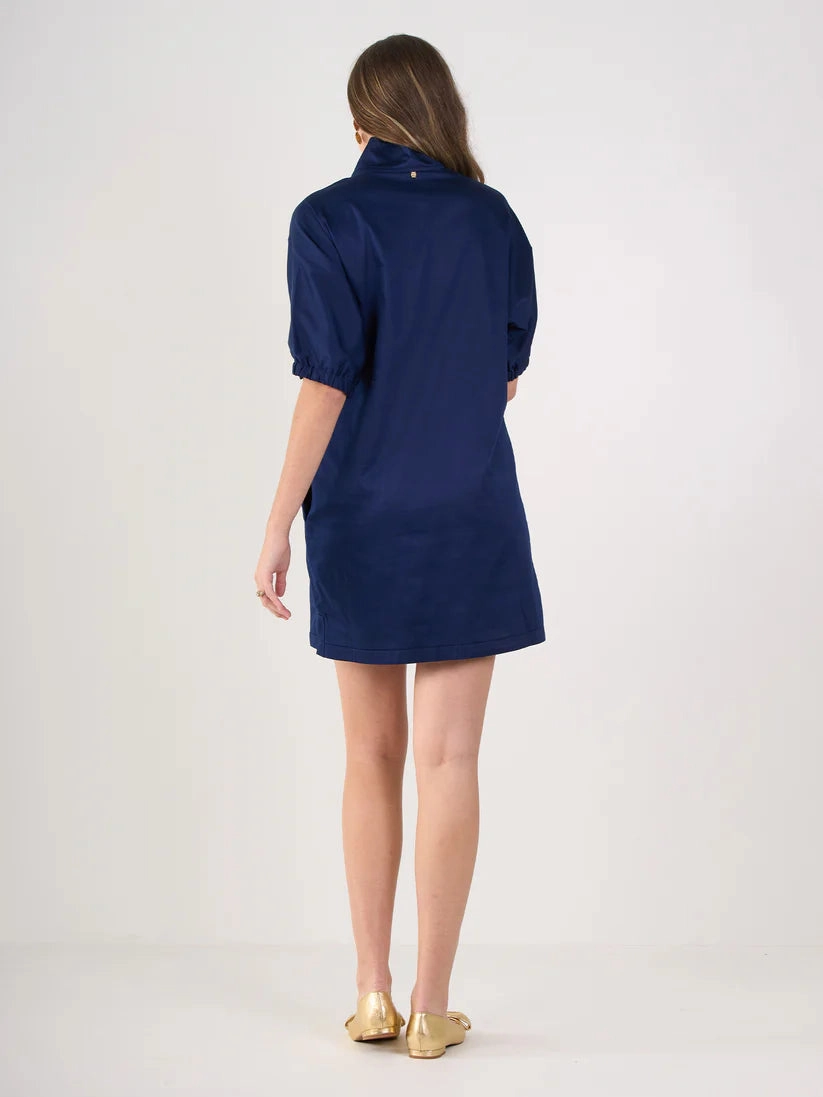 Eye Appeal Emily Mccarthy Poppy Dress in Navy Cotton Poplin