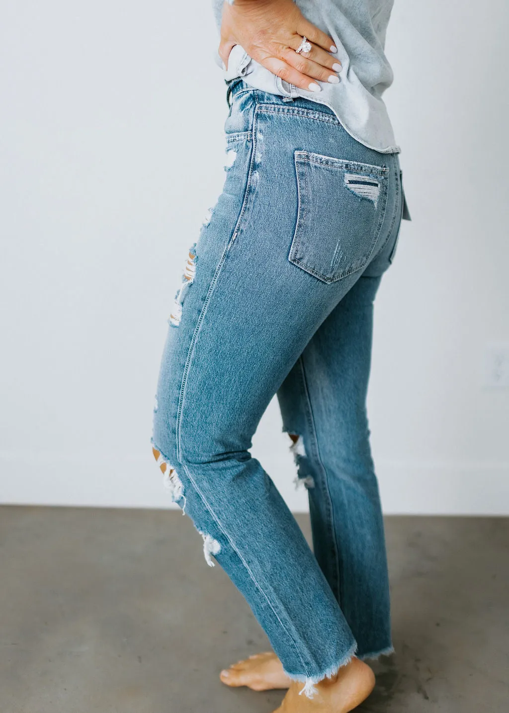 Emma Distressed Mom Jean