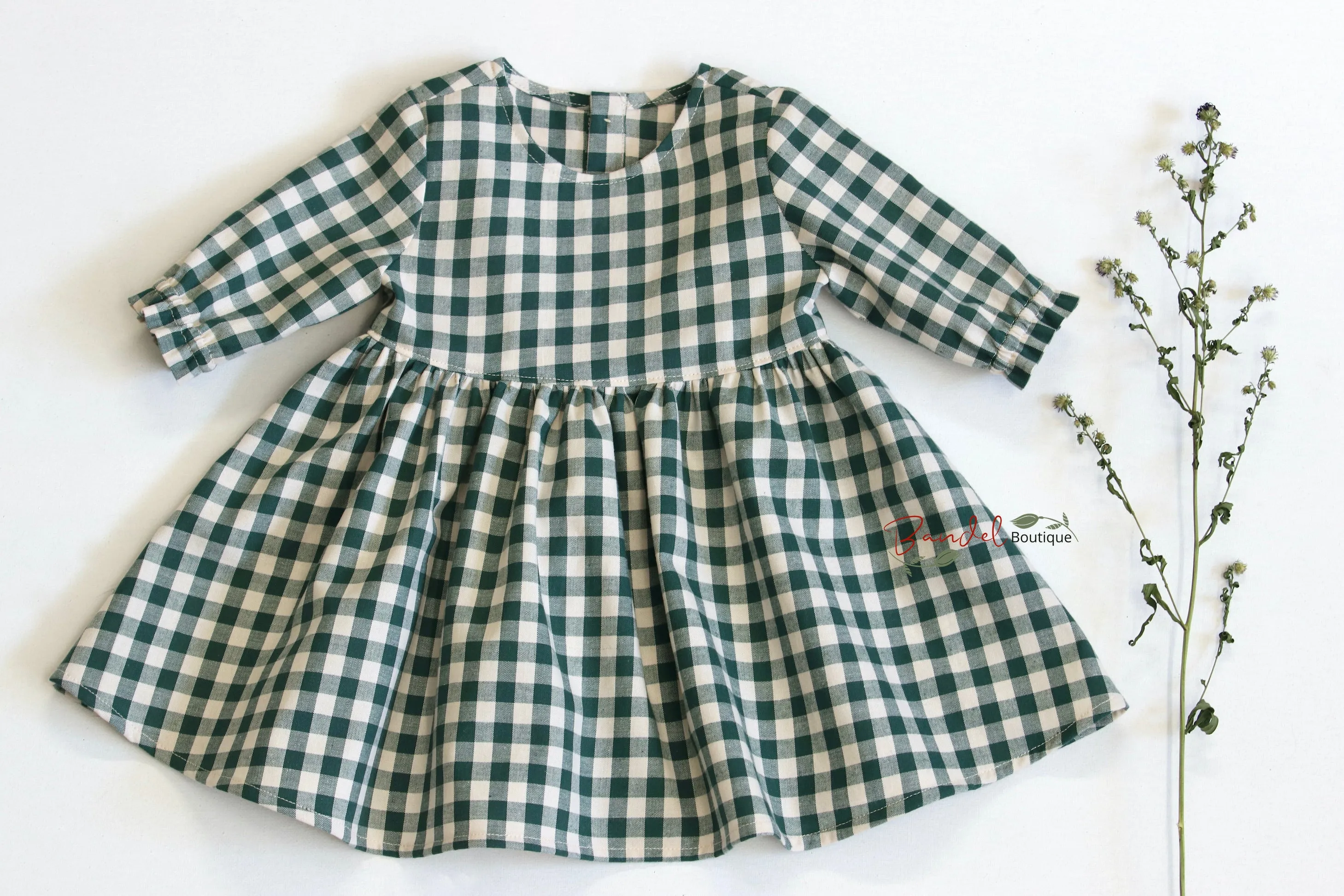 Emma, Green Gingham Dress