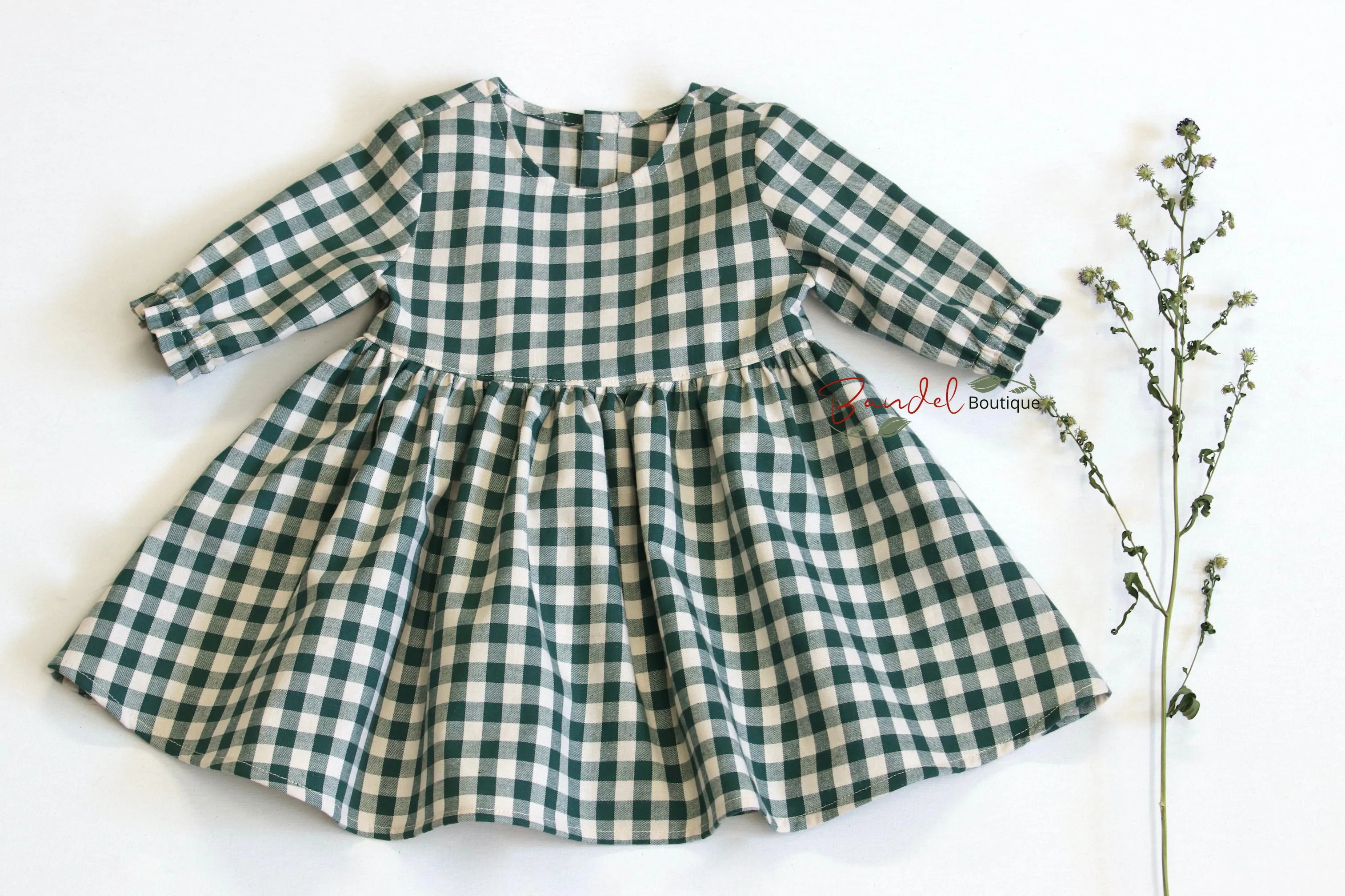Emma, Green Gingham Dress
