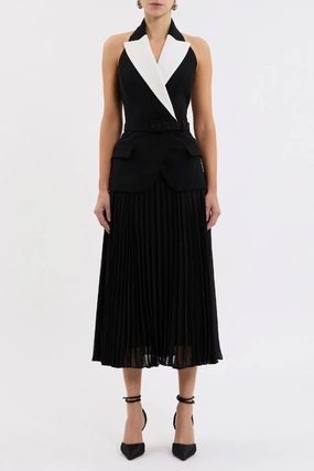 Classic Move Lightweight Comfort Emma Midi Dress Black and White