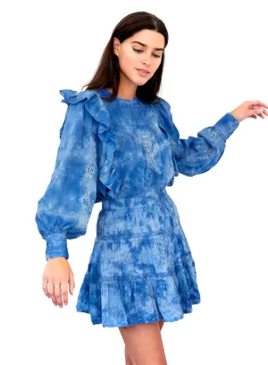 EMMIE SKIRT - INDIGO GARMENT DYE