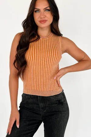 Endless Sunsets Mineral Wash Sweater Tank (Bronze) Airflow Weave Pattern