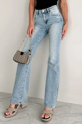 Low Profile Axel High-Rise Bootcut Risen Jeans (Light)