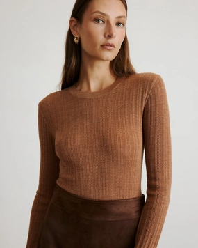 VersatileLayering Airy Mesh Lining Crew Neck Kayden Knit