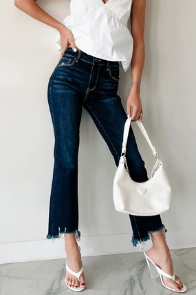 Shauna High Rise Straight Slim Risen Jeans (Dark) Athletic Comfort