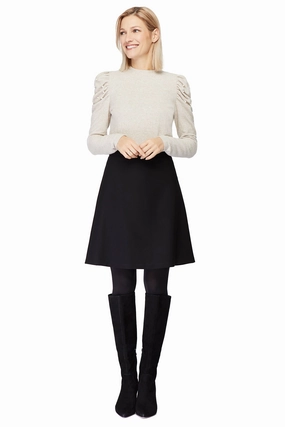 High Rise Emily Ponte Black Skirt