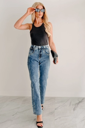 Ada High Rise Saige Dad Jeans (Medium) Layered Comfort