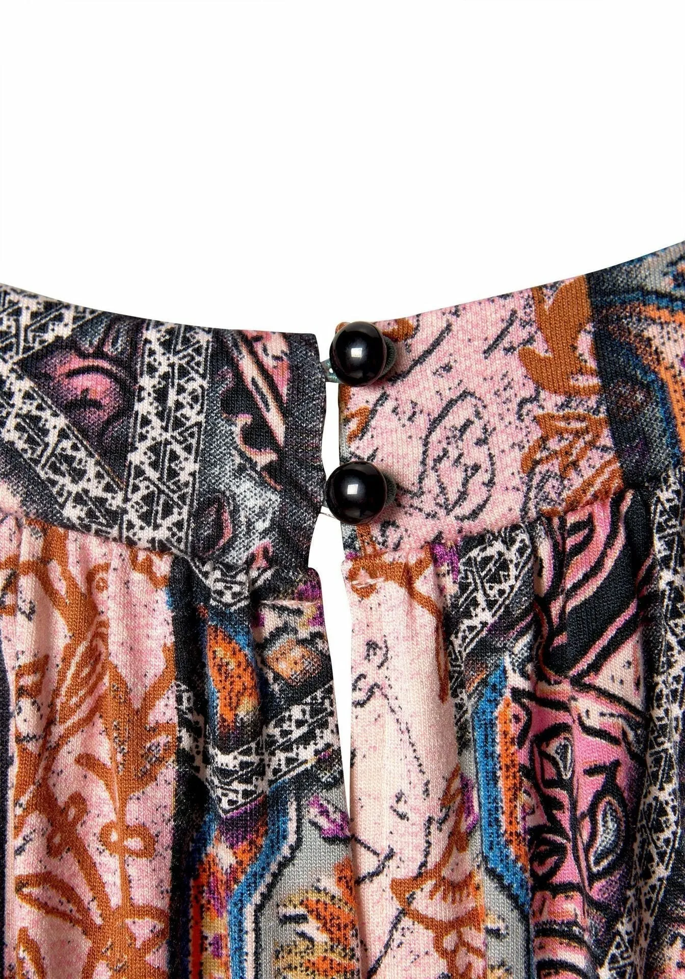 Ethnic Floral Print Halter Sleeveless Mini Dress