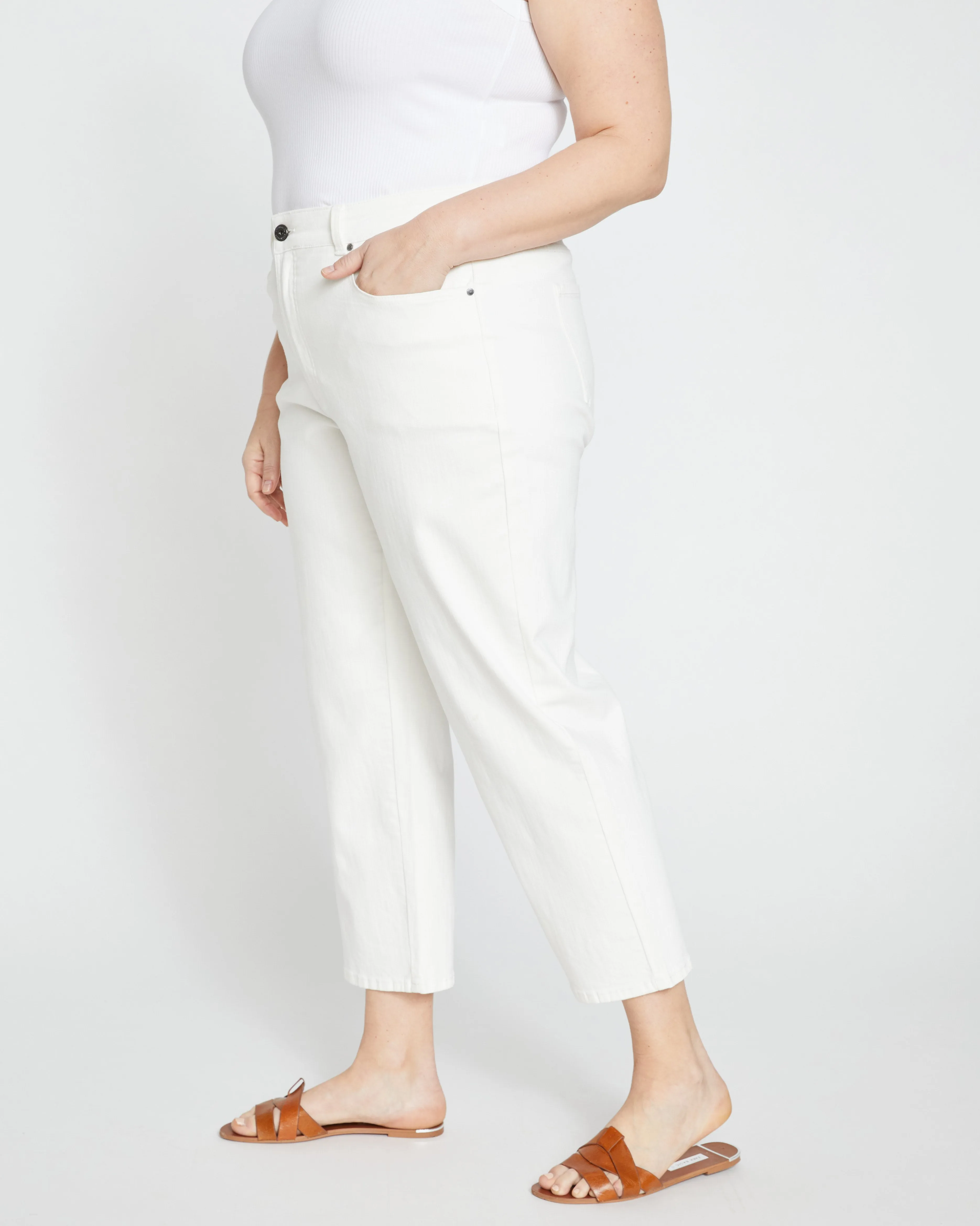 Etta High Rise Straight Leg Jeans 28 Inch - White