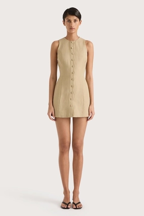 Eveline Mini Dress Caramel Satin Glow